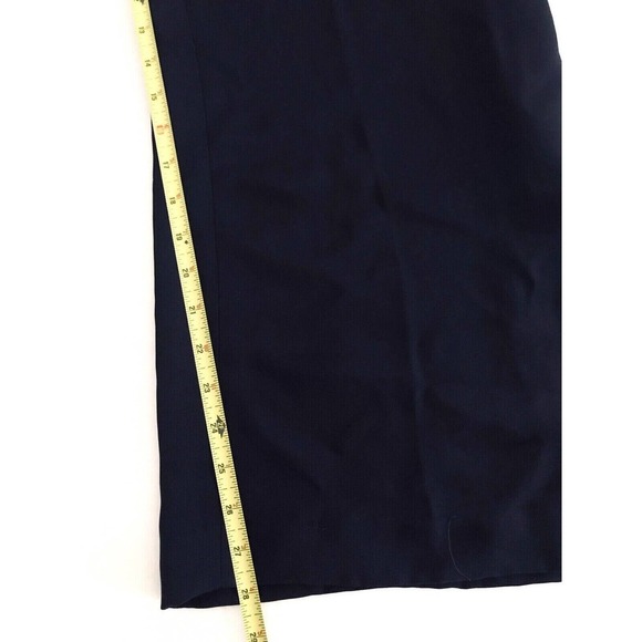 Escada | Wide Leg Slit Crop Pants Womens Size 44 Navy Blue Silk Loose Fit - Picture 7 of 12